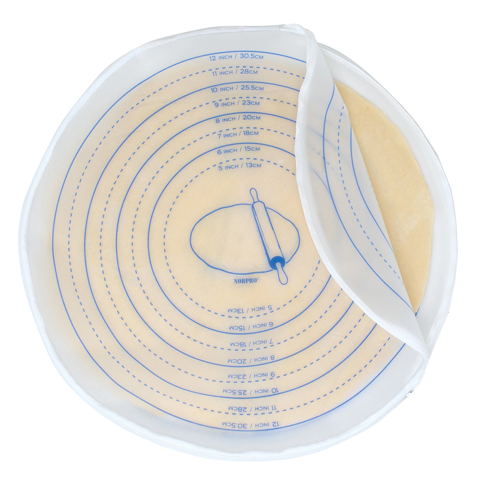 Norpro Silicone Pie Crust Dough Rolling Bag, Non-Stick, Mess-Free, 5" to 12" Crusts