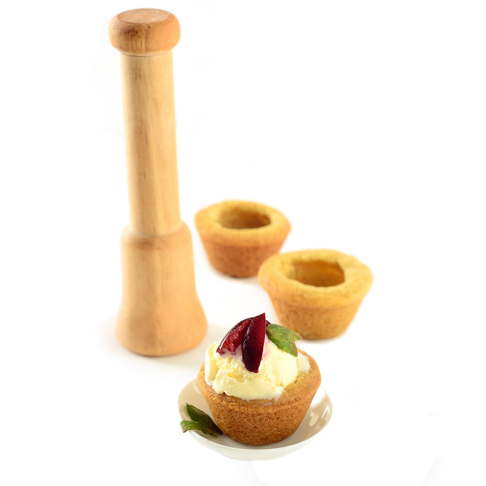 Norpro Tart Tamper, Wooden Dough Press for Mini Muffins and Tarts