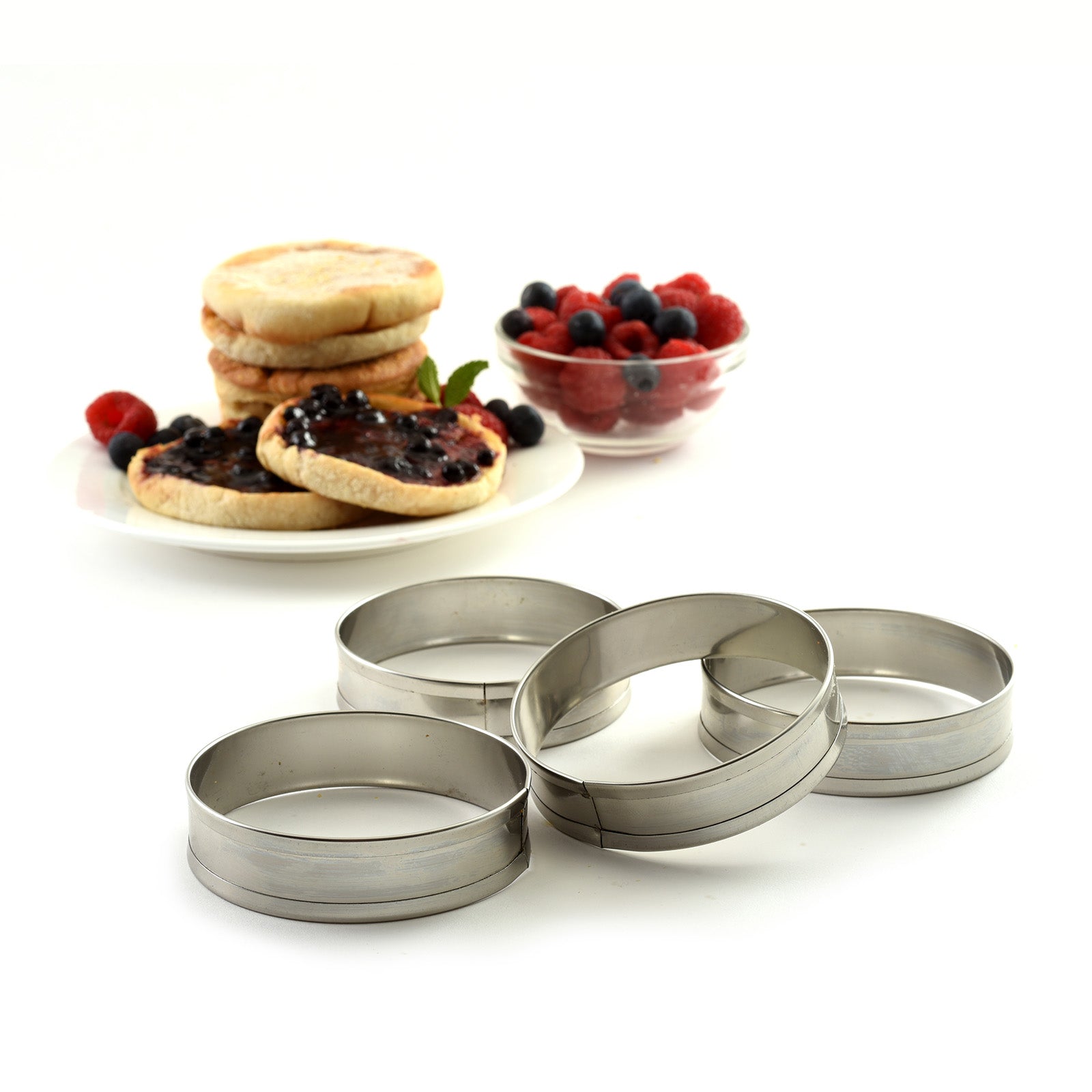 Norpro Stainless Steel English Muffin Rings, 3.5-Inch, Set of 4