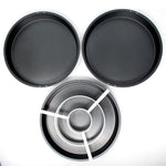 Norpro Checkerboard Cake Pan Set, 4-Piece Baking Kit with 3 Nonstick Pans and Batter Divider