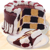 Norpro Checkerboard Cake Pan Set, 4-Piece Baking Kit with 3 Nonstick Pans and Batter Divider