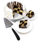 Norpro Checkerboard Cake Pan Set, 4-Piece Baking Kit with 3 Nonstick Pans and Batter Divider