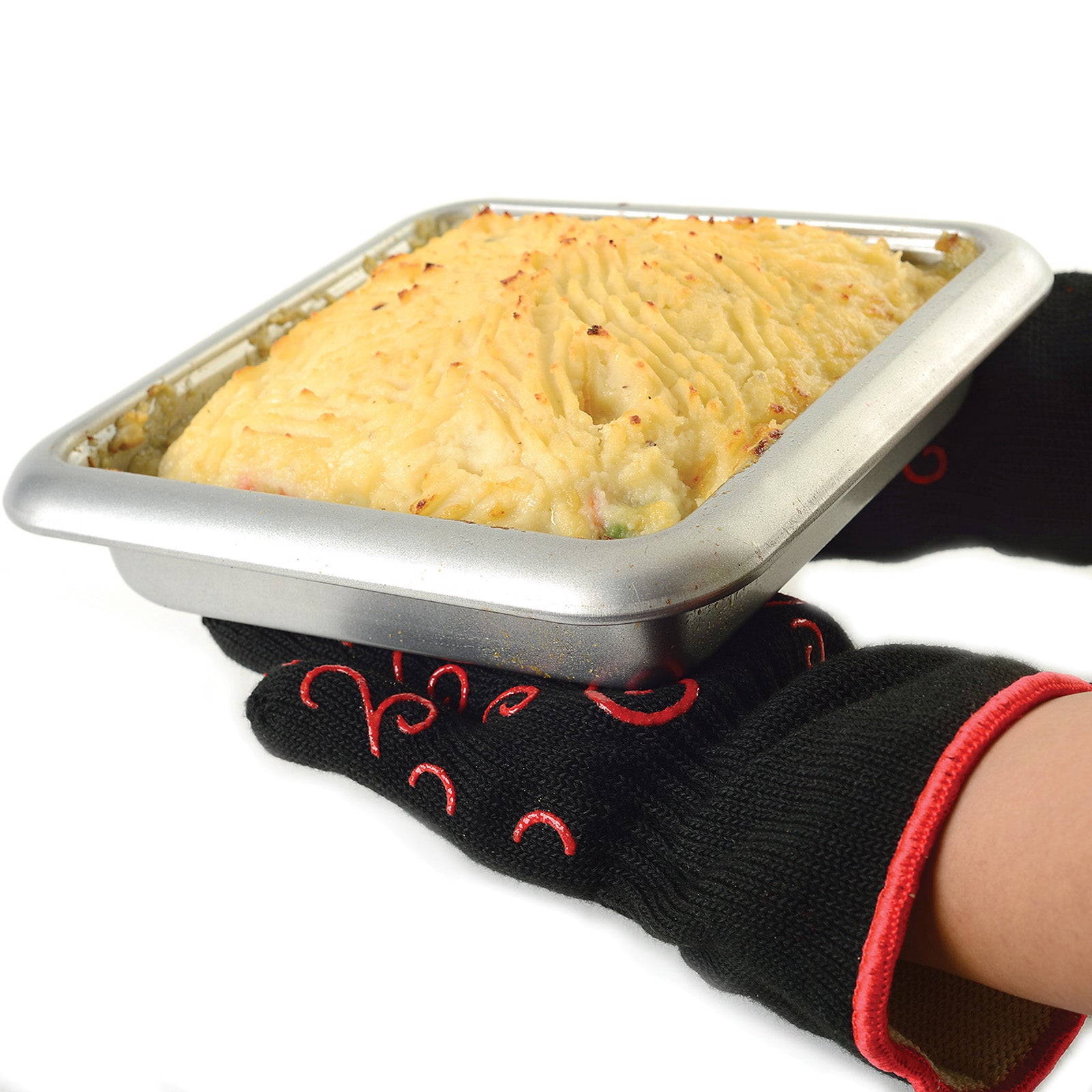 Norpro Oven Gloves Set, Black/Red