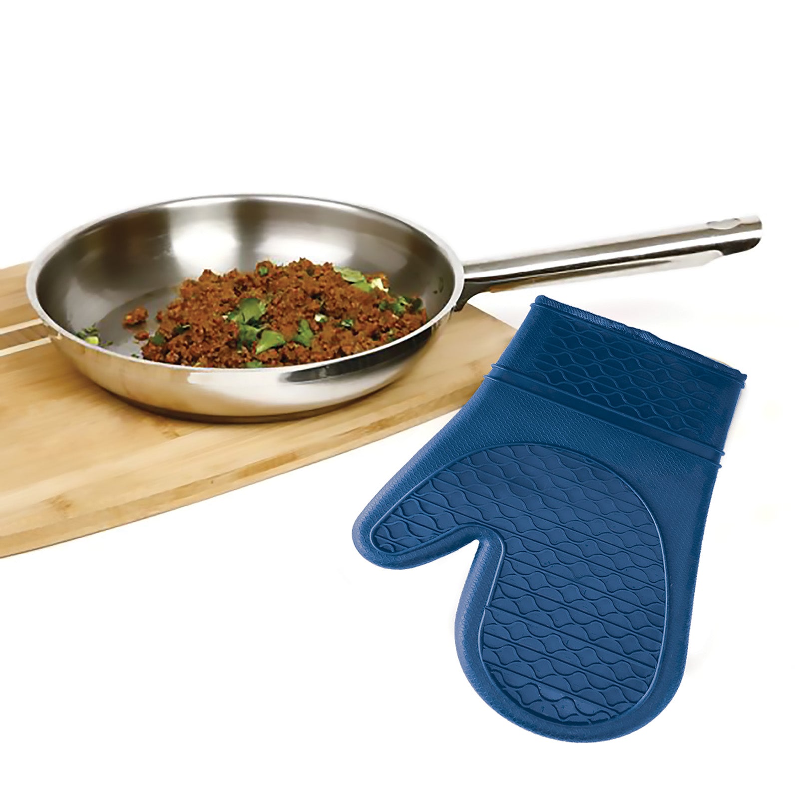 Norpro Silicone and Fabric Oven Glove, Blue