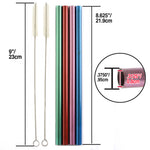 Norpro 8.625-Inch Metallic Smoothie Drinking Straws with Cleaning Brushes, Set of 4