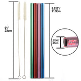 Norpro 8.625-Inch Metallic Smoothie Drinking Straws with Cleaning Brushes, Set of 4