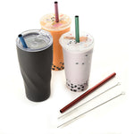 Norpro 8.625-Inch Metallic Smoothie Drinking Straws with Cleaning Brushes, Set of 4