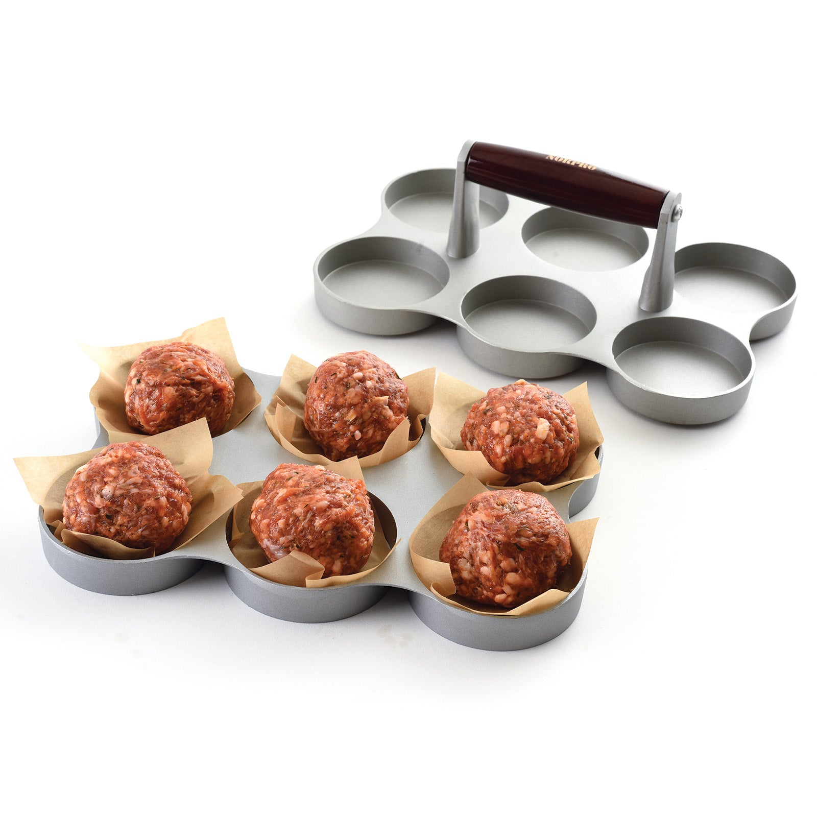 Norpro Nonstick Cast Aluminum Mini Burger Press, Makes 6 Sliders
