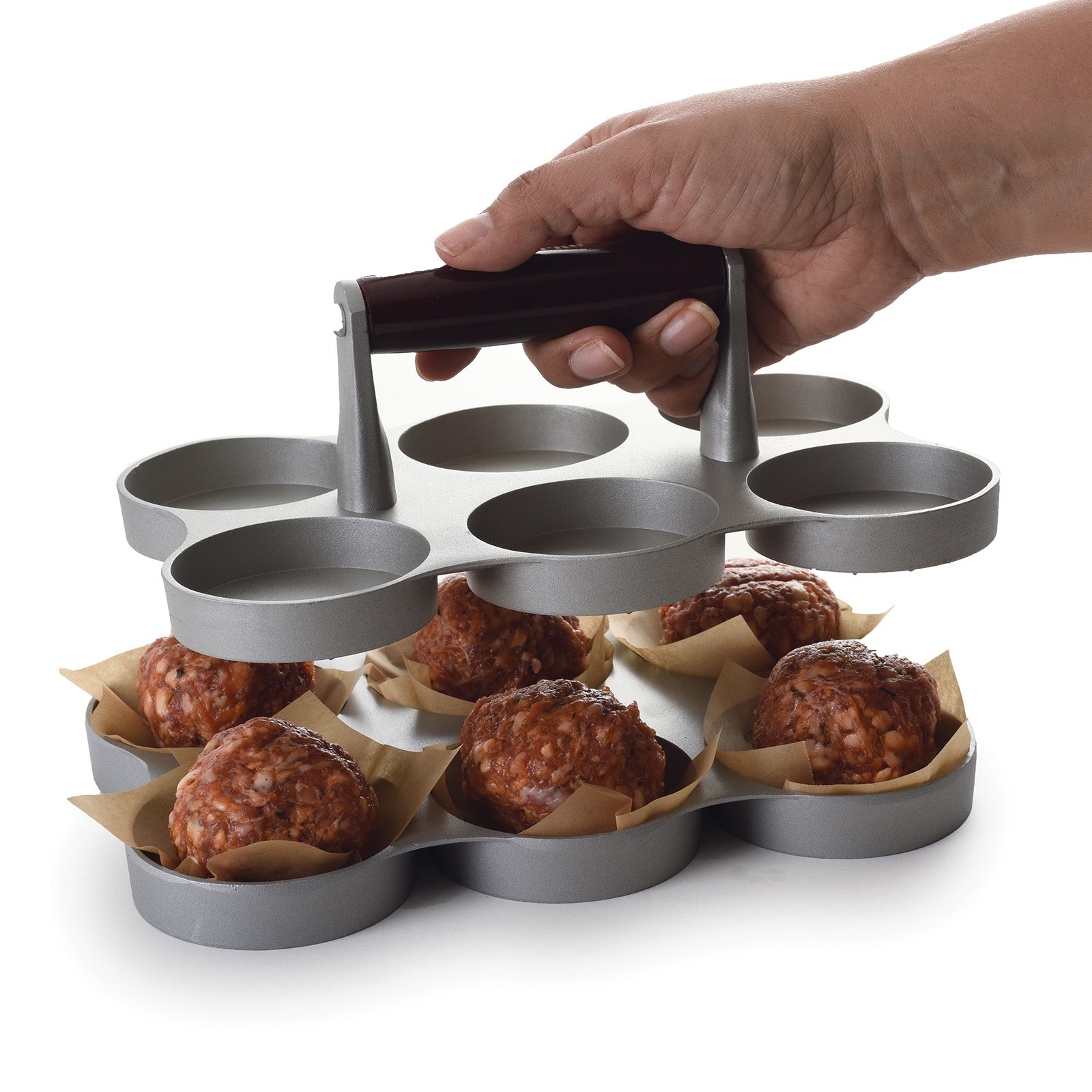 Norpro Nonstick Cast Aluminum Mini Burger Press, Makes 6 Sliders