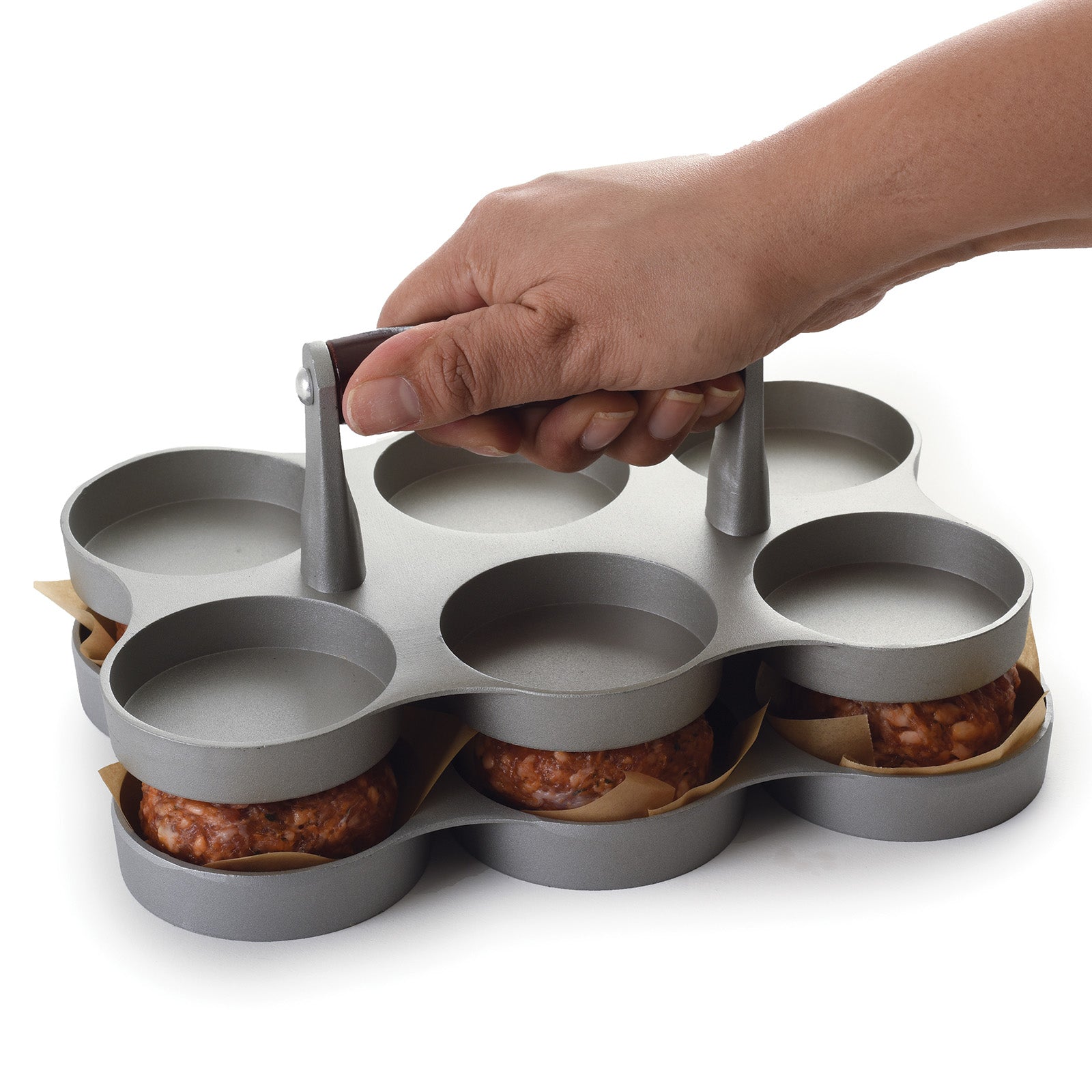 Norpro Nonstick Cast Aluminum Mini Burger Press, Makes 6 Sliders