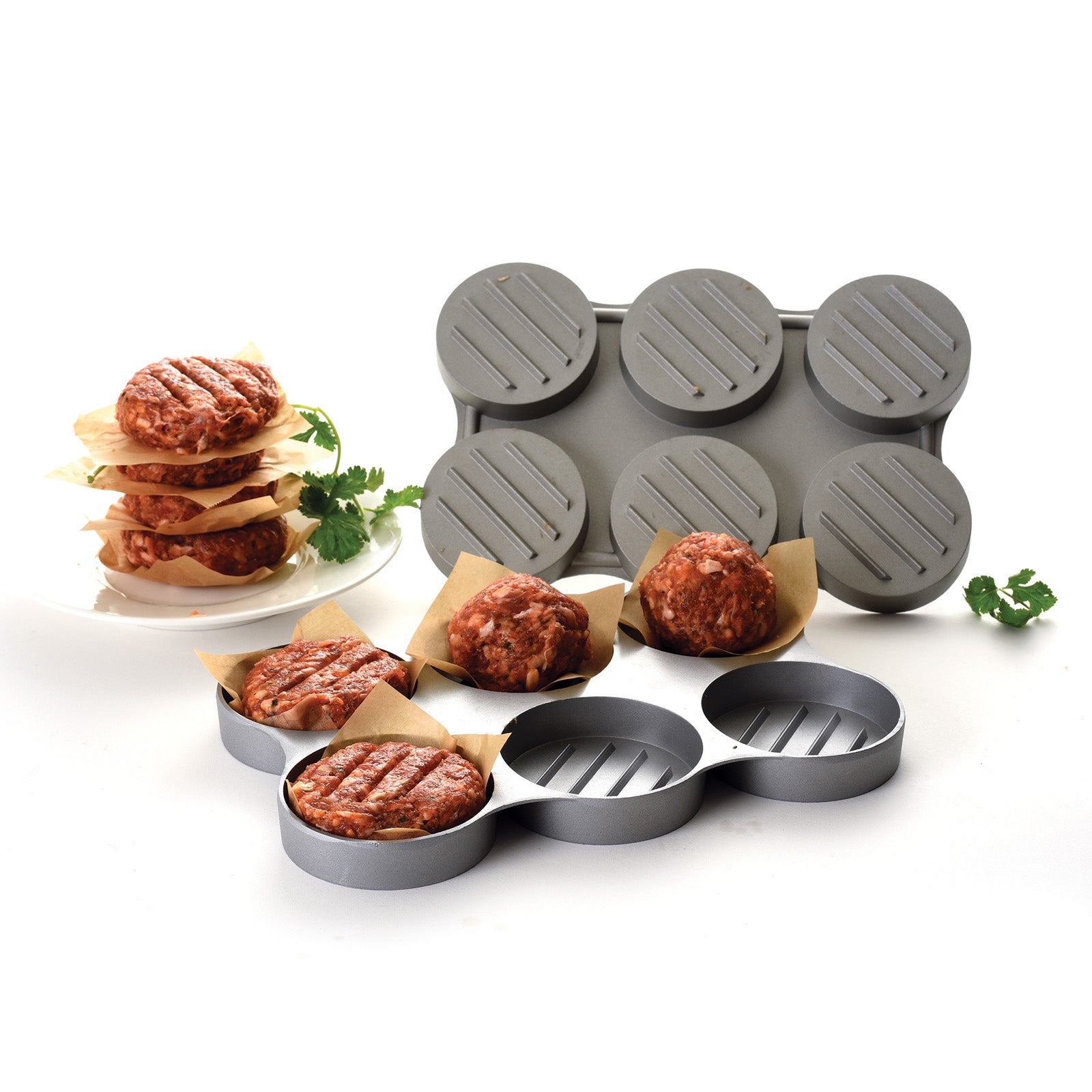 Norpro Nonstick Cast Aluminum Mini Burger Press, Makes 6 Sliders