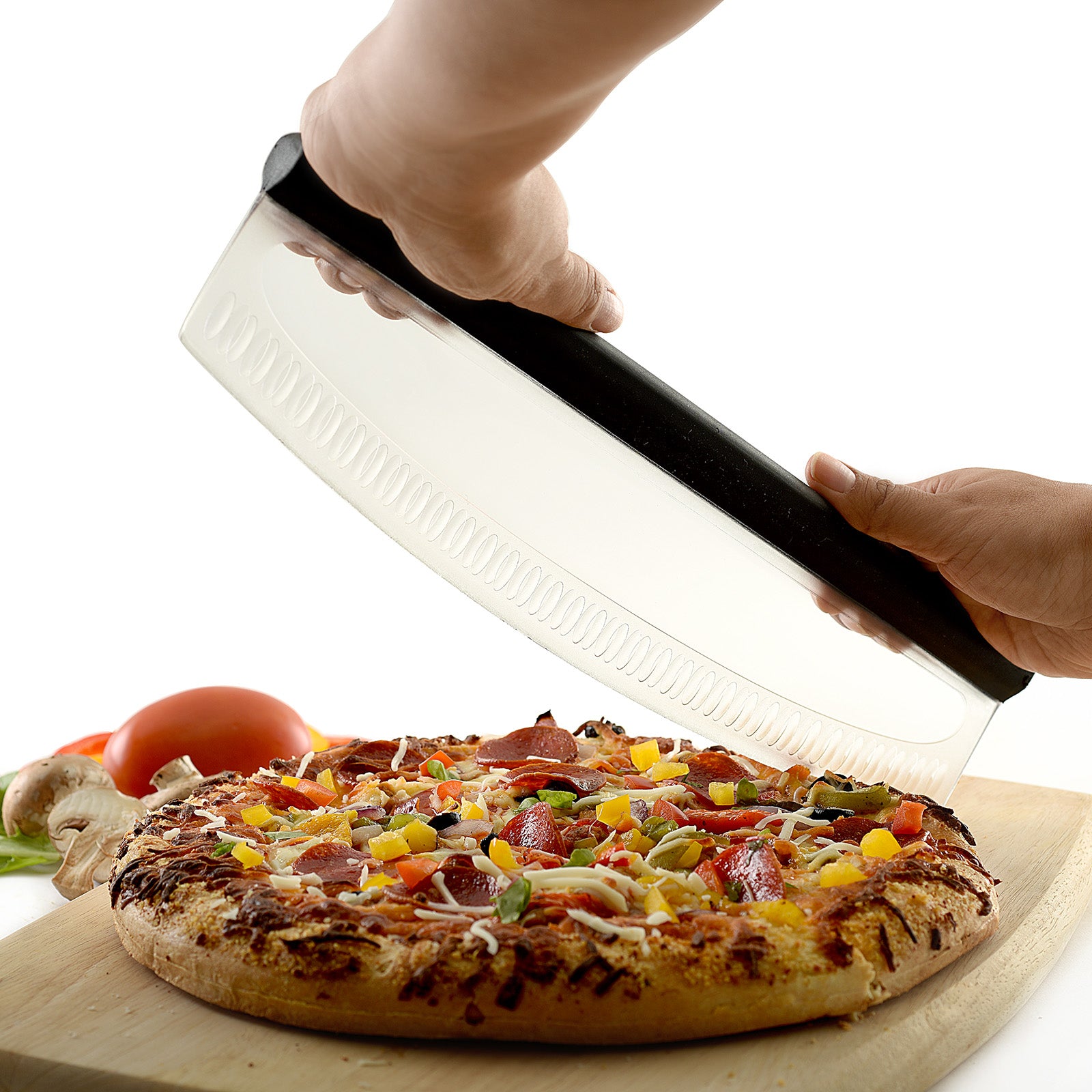 Norpro Grip EZ Multi Use Rocking Pizza Cuttler with Scallops