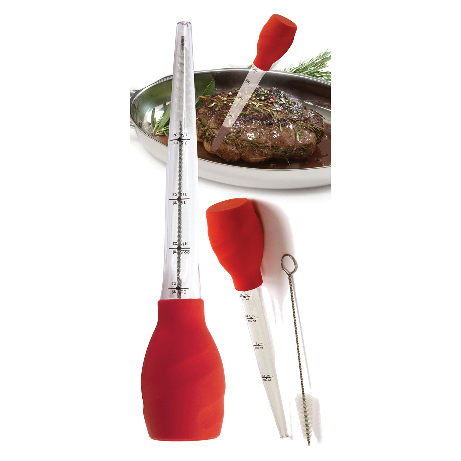Norpro Silicone Stand Up Baster, 1 oz Capacity, Heat Resistant, Red