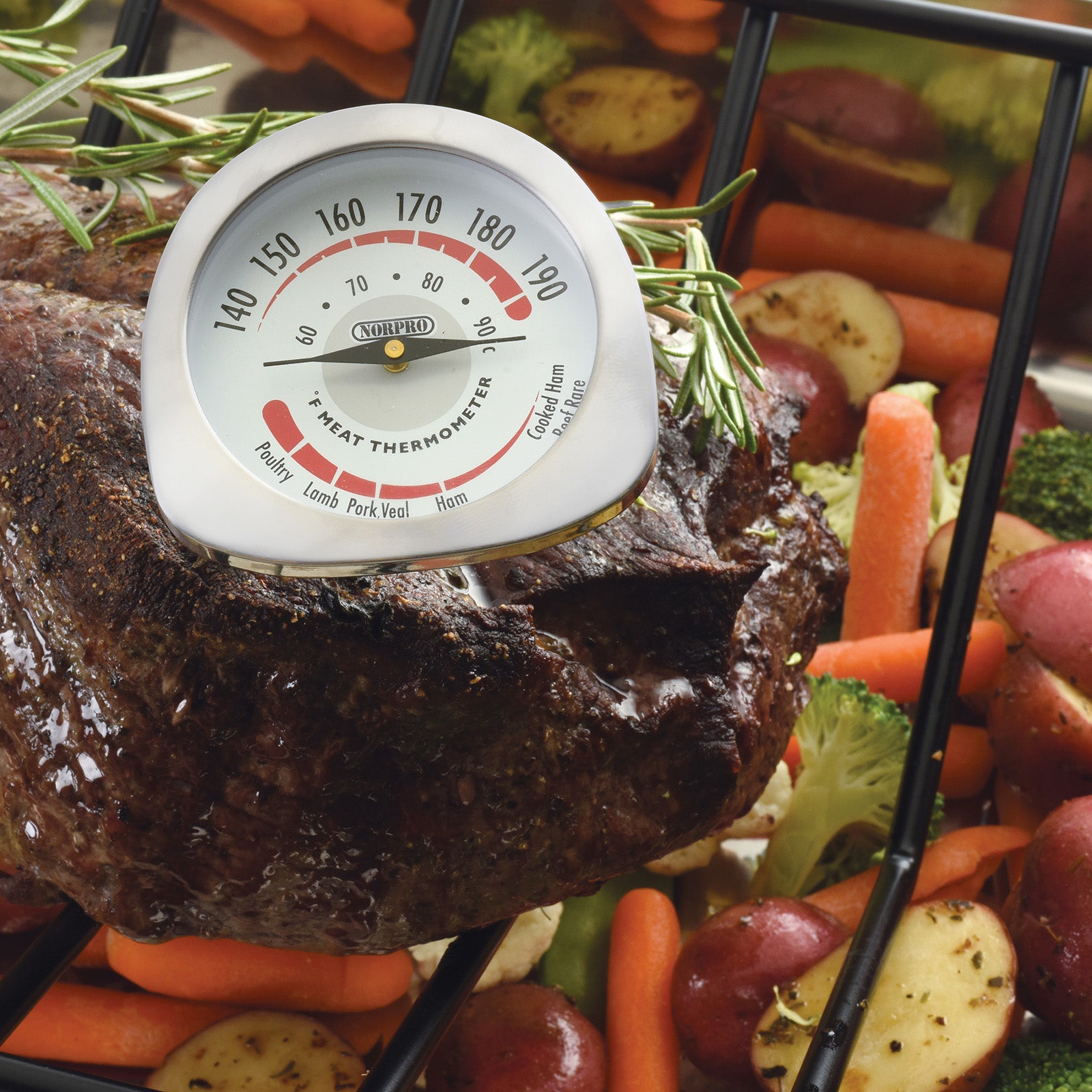 Norpro Meat Thermometer, Stainless Steel, 2 Inch Dial