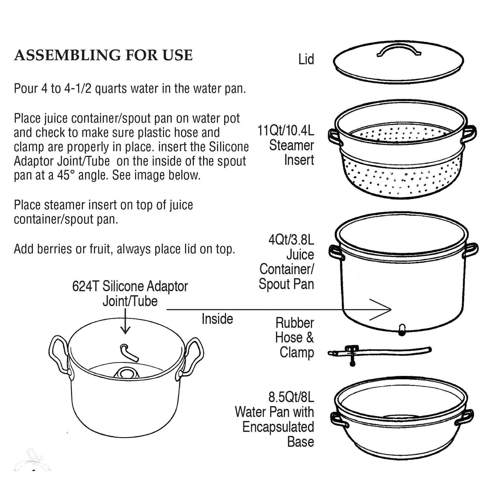 Norpro Krona Multipurpose Stainless Steel Steamer and Juicer, 11 Quart