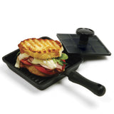 Norpro Pre-Seasoned Cast Iron Mini Panini Pan with Press, Black