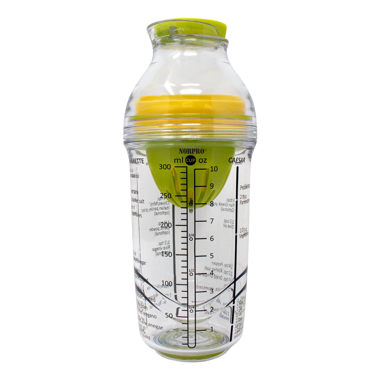 Norpro Salad Dressing Maker with Citrus Juicer and Herb Grinder with Recipe Markings