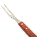 Norpro Stainless Steel and Wood 3 Piece BBQ Set with Spatula, Tongs, and Fork