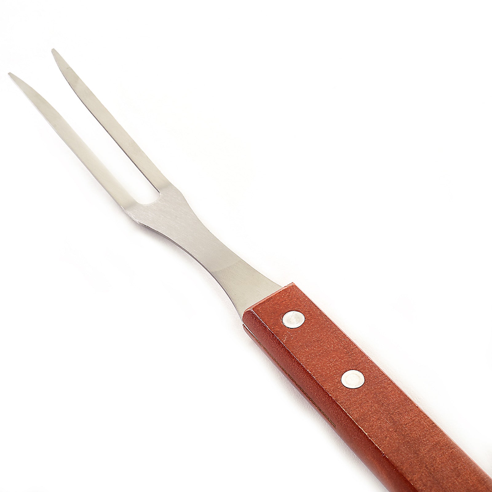 Norpro Stainless Steel and Wood 3 Piece BBQ Set with Spatula, Tongs, and Fork