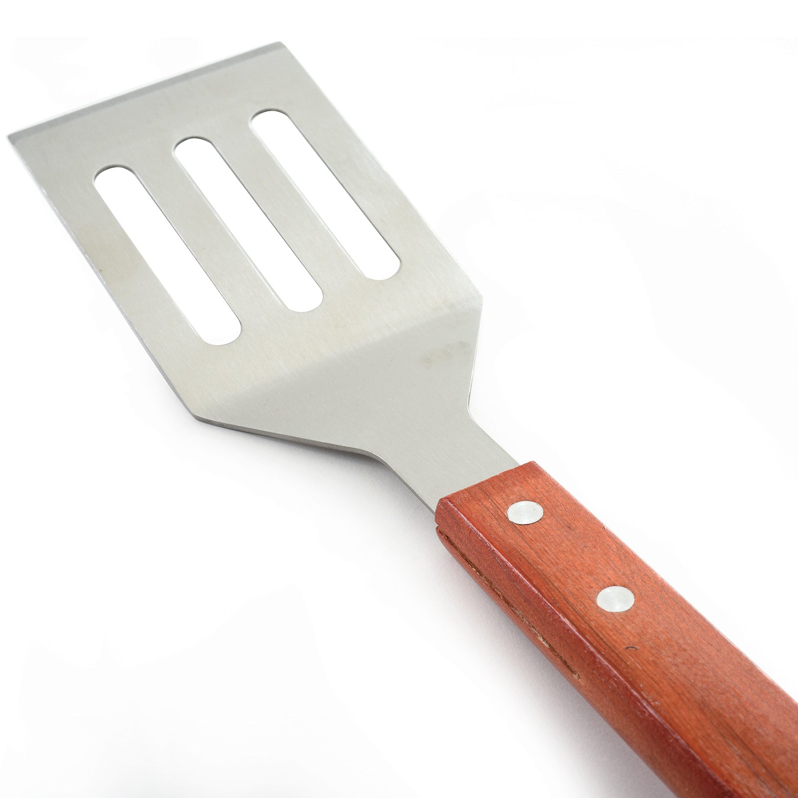 Norpro Stainless Steel and Wood 3 Piece BBQ Set with Spatula, Tongs, and Fork