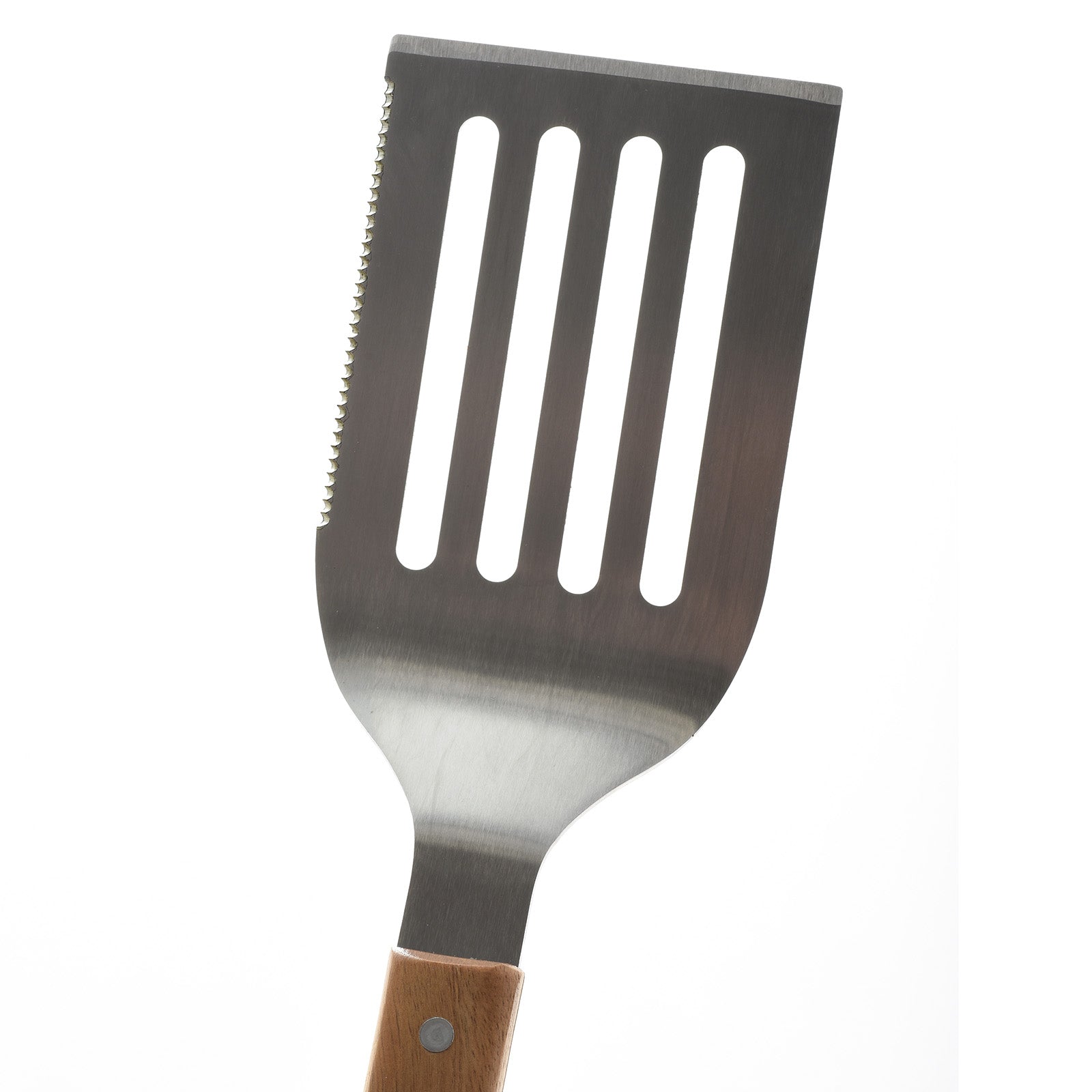 Norpro Grill Spatula with Serrated Edge and Acacia Handle, 19-Inch