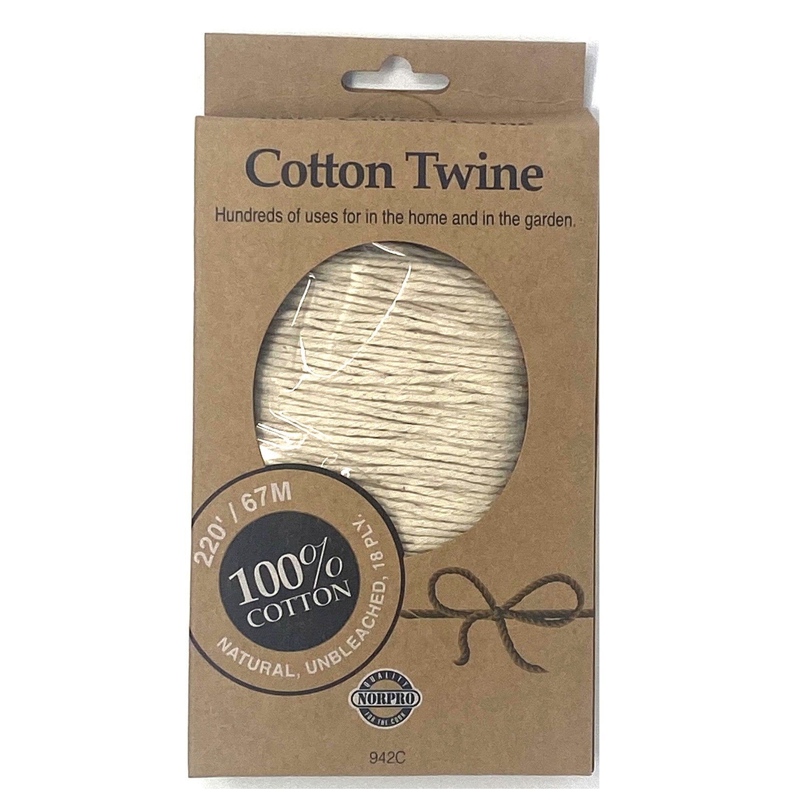 Norpro Cotton Twine, 220 ft White, Food Safe 100% Cotton