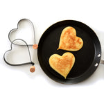 Norpro 4-Inch Nonstick Heart Shaped Pancake and Egg Rings, Set of 2, Black