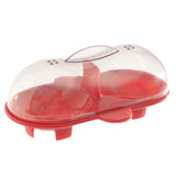 Norpro Silicone Microwave Double Egg Poacher with Lid, Red