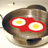 Norpro Silicone Microwave Double Egg Poacher with Lid, Red