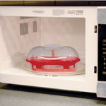 Norpro Silicone Microwave Double Egg Poacher with Lid, Red