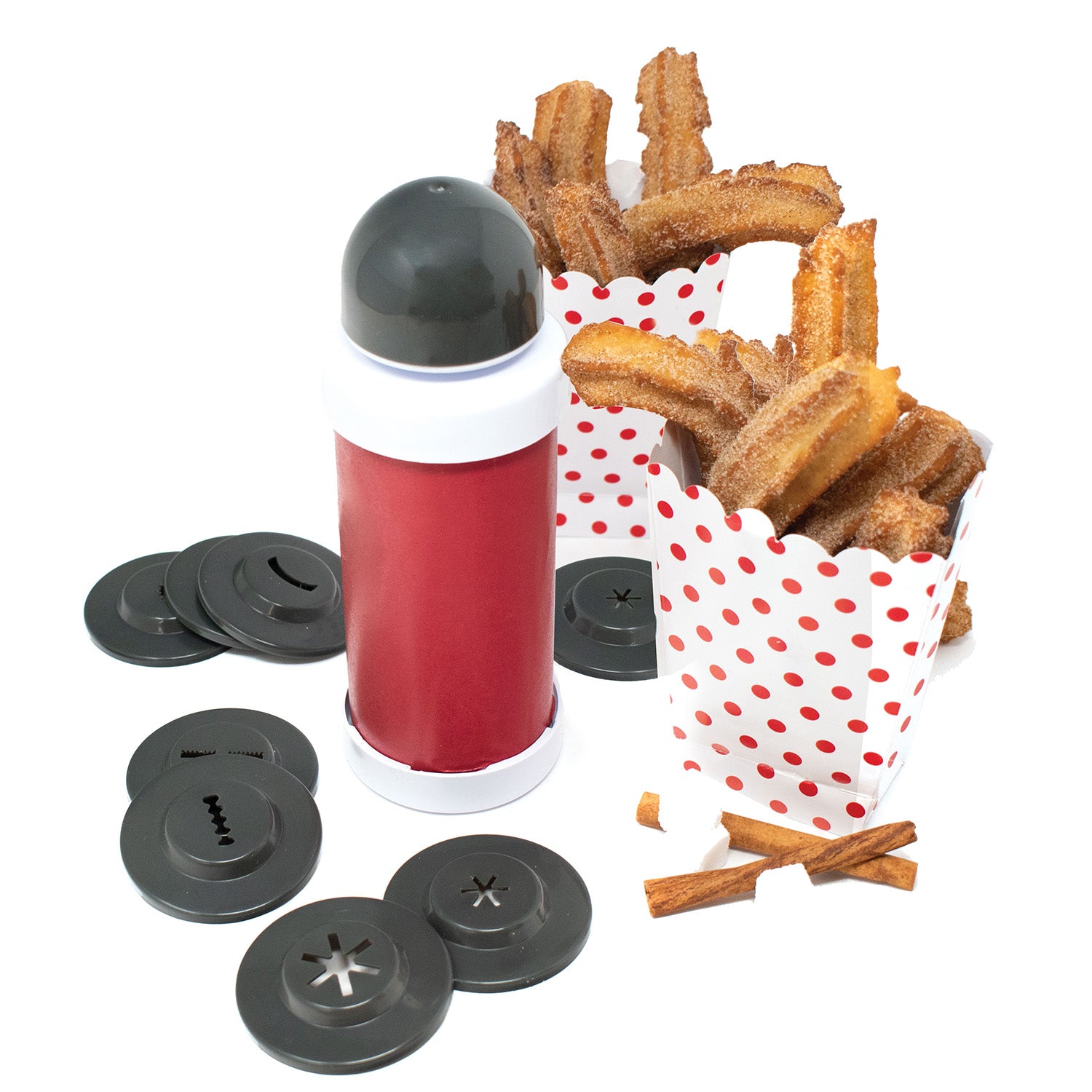 Norpro Churro Maker with 8 Interchangeable Discs, Red