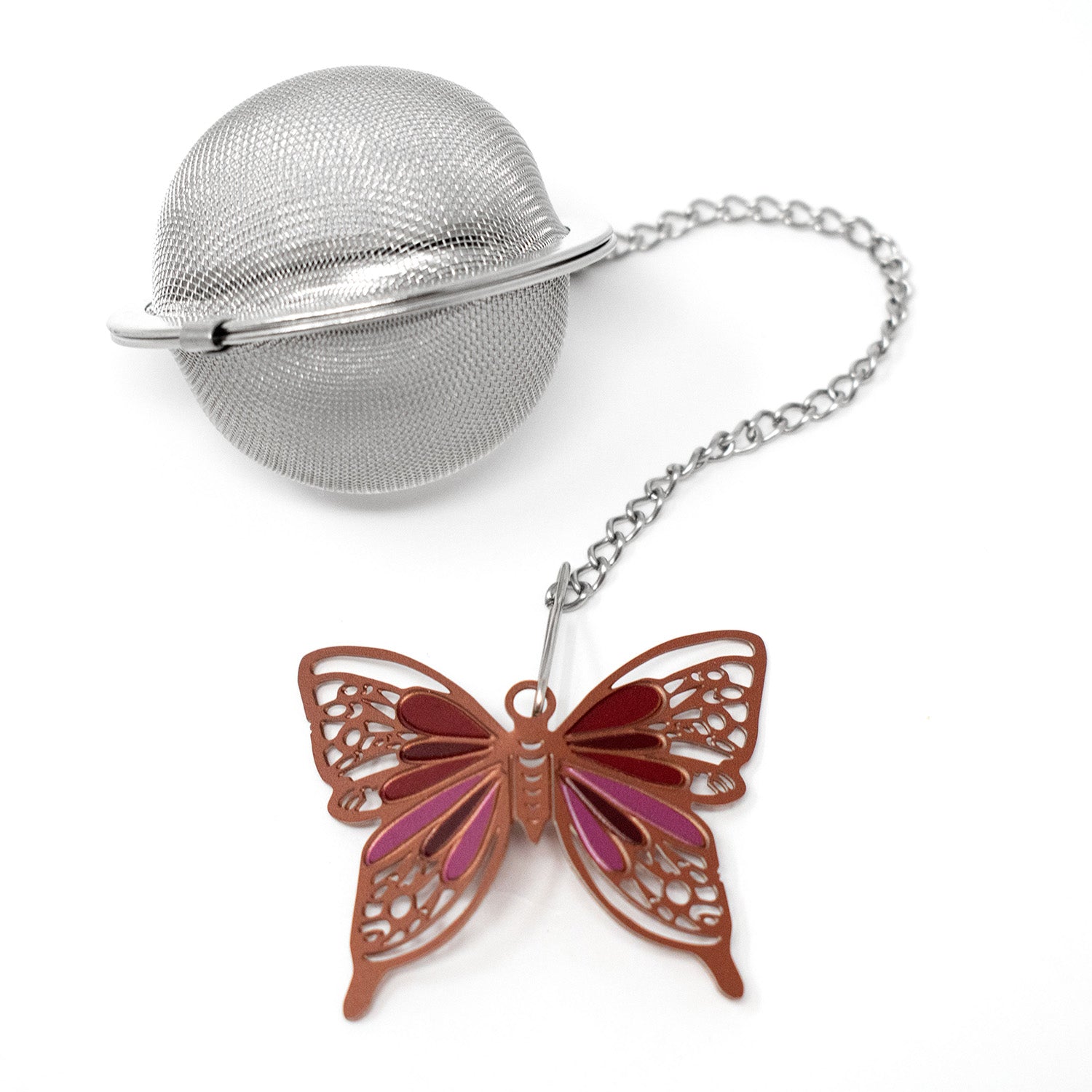 Norpro Mesh Tea Infuser with Butterfly Charm, 2-Inch, Stainless Steel
