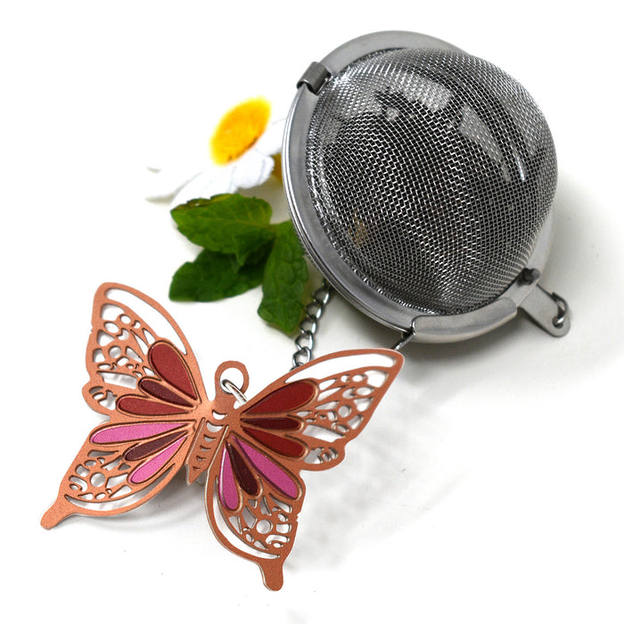 Norpro Mesh Tea Infuser with Butterfly Charm, 2-Inch, Stainless Steel