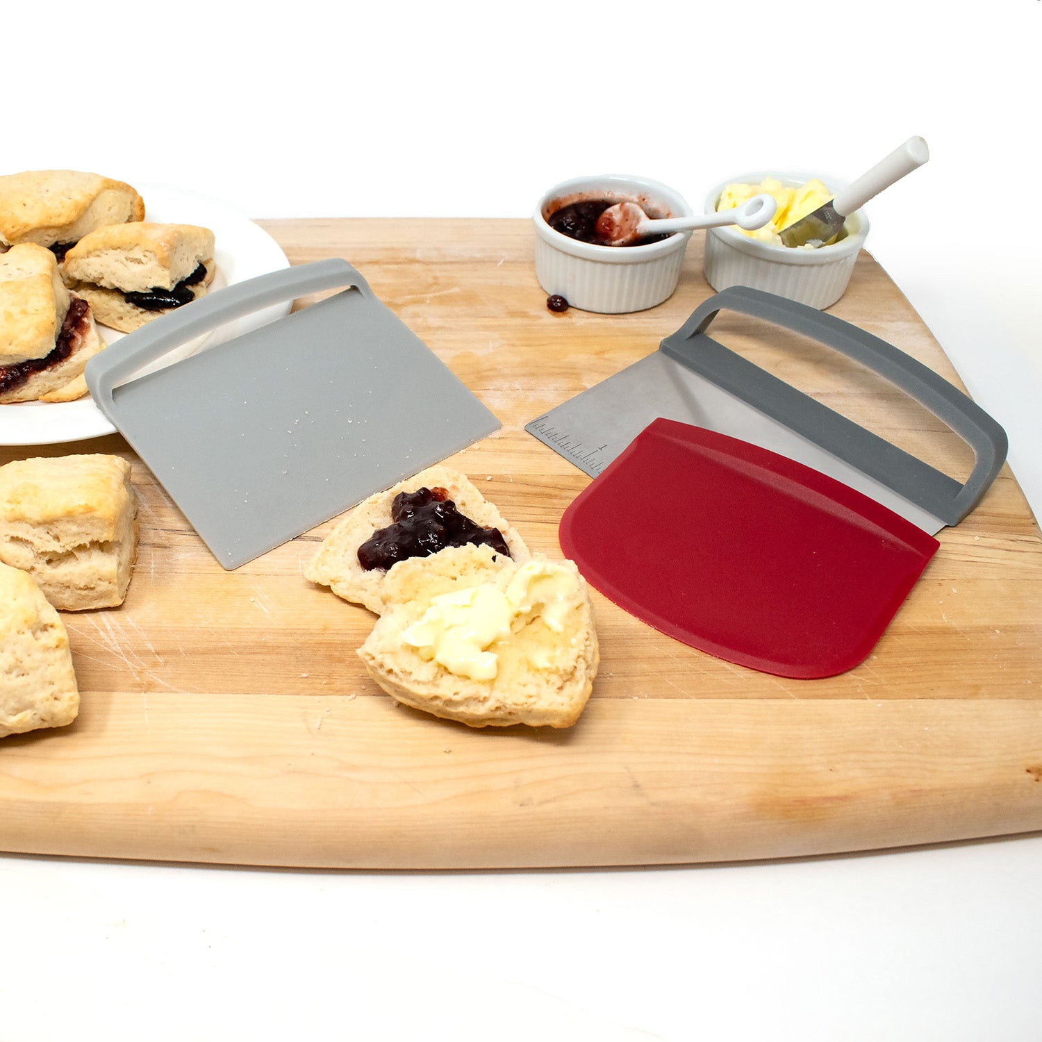 Norpro Nested Chopper and Scraper Set, Set of 3 Utensils, Red and Gray