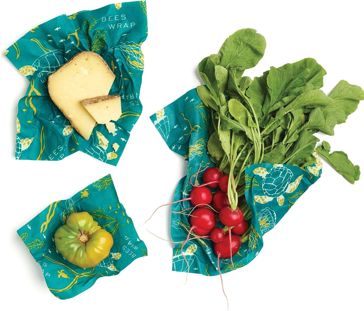 Bee's Wrap Reusable Beeswax Food Wraps, Assorted 3-Pack, Oceans