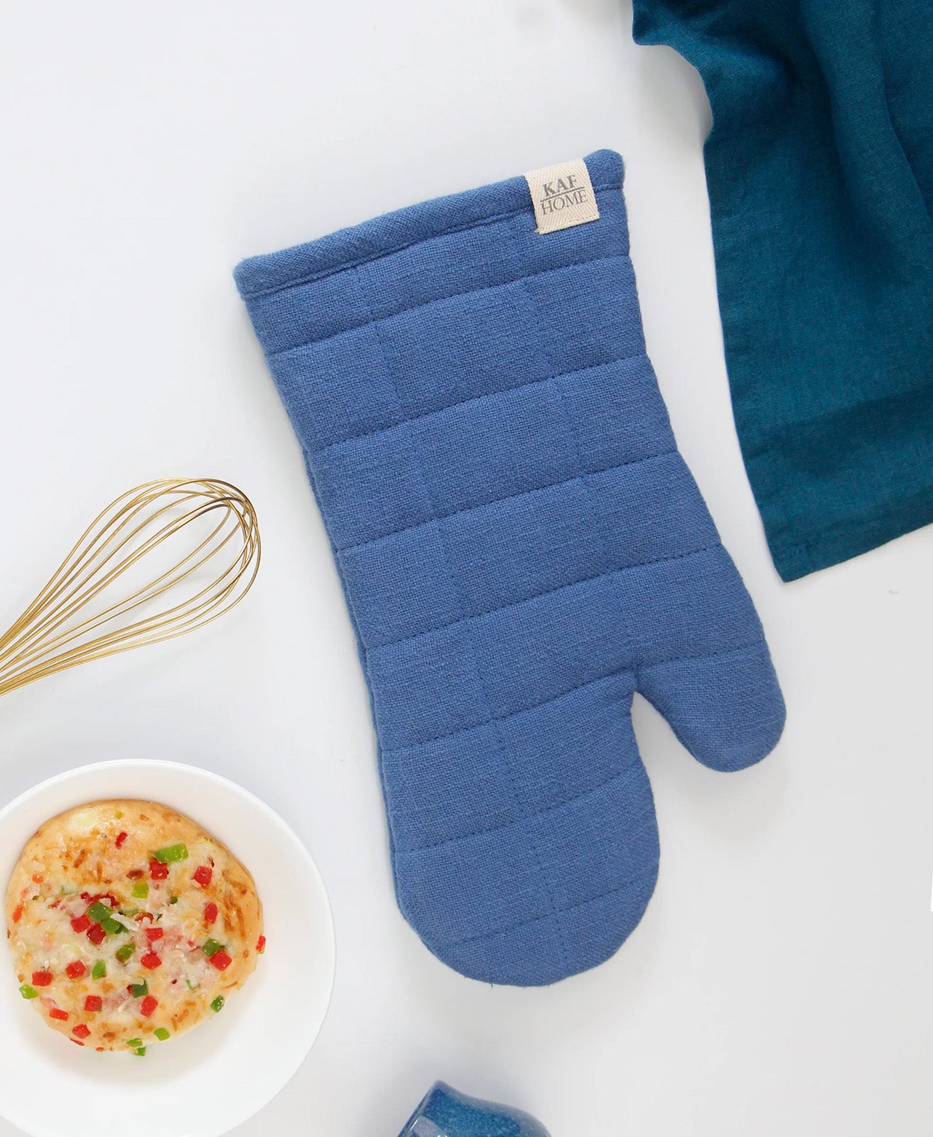 KAF Home Monaco Quilted Oven Mitt, Dutch Blue