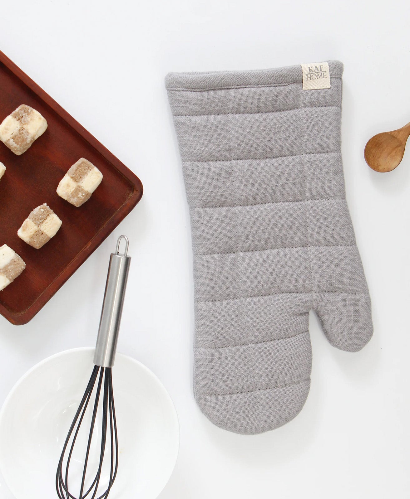 KAF Home Monaco Quilted Oven Mitt, Frost Gray