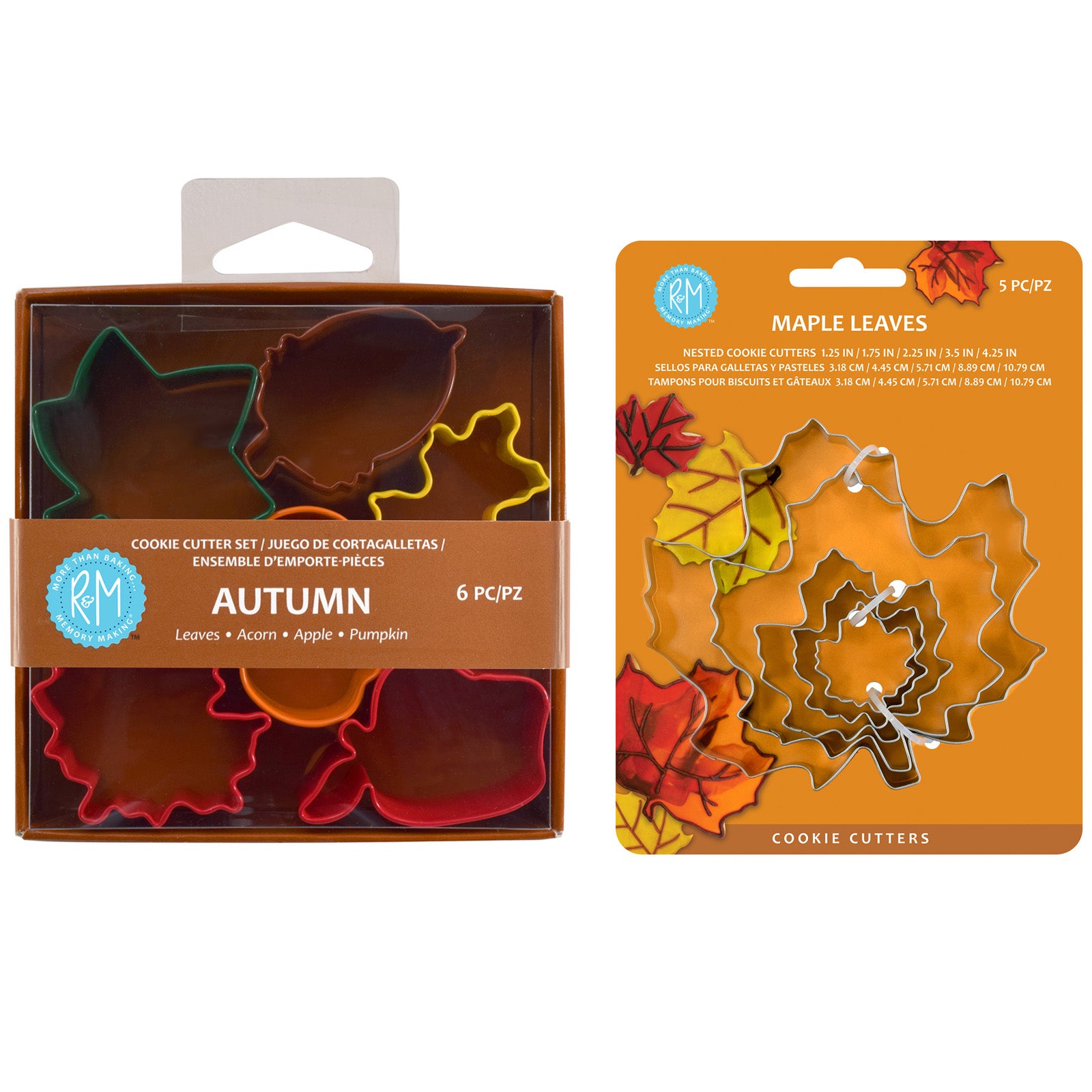 R&M International Assorted Fall Leaves Cookie Cutter Set, 11 Piece