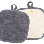 KAF Home Strada Pot Holders, Set of 2, Black