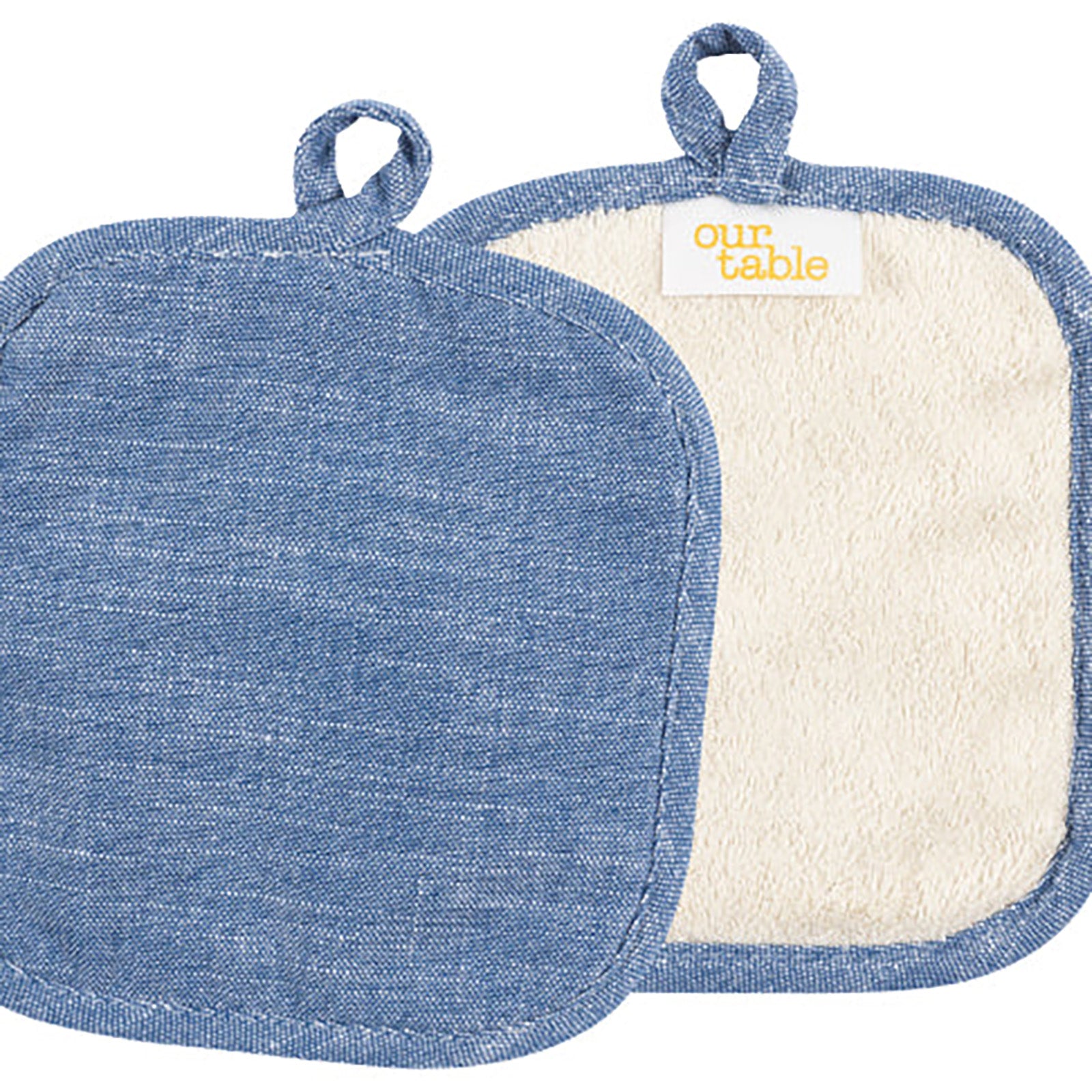 KAF Home Strada Pot Holders, Set of 2, Blue