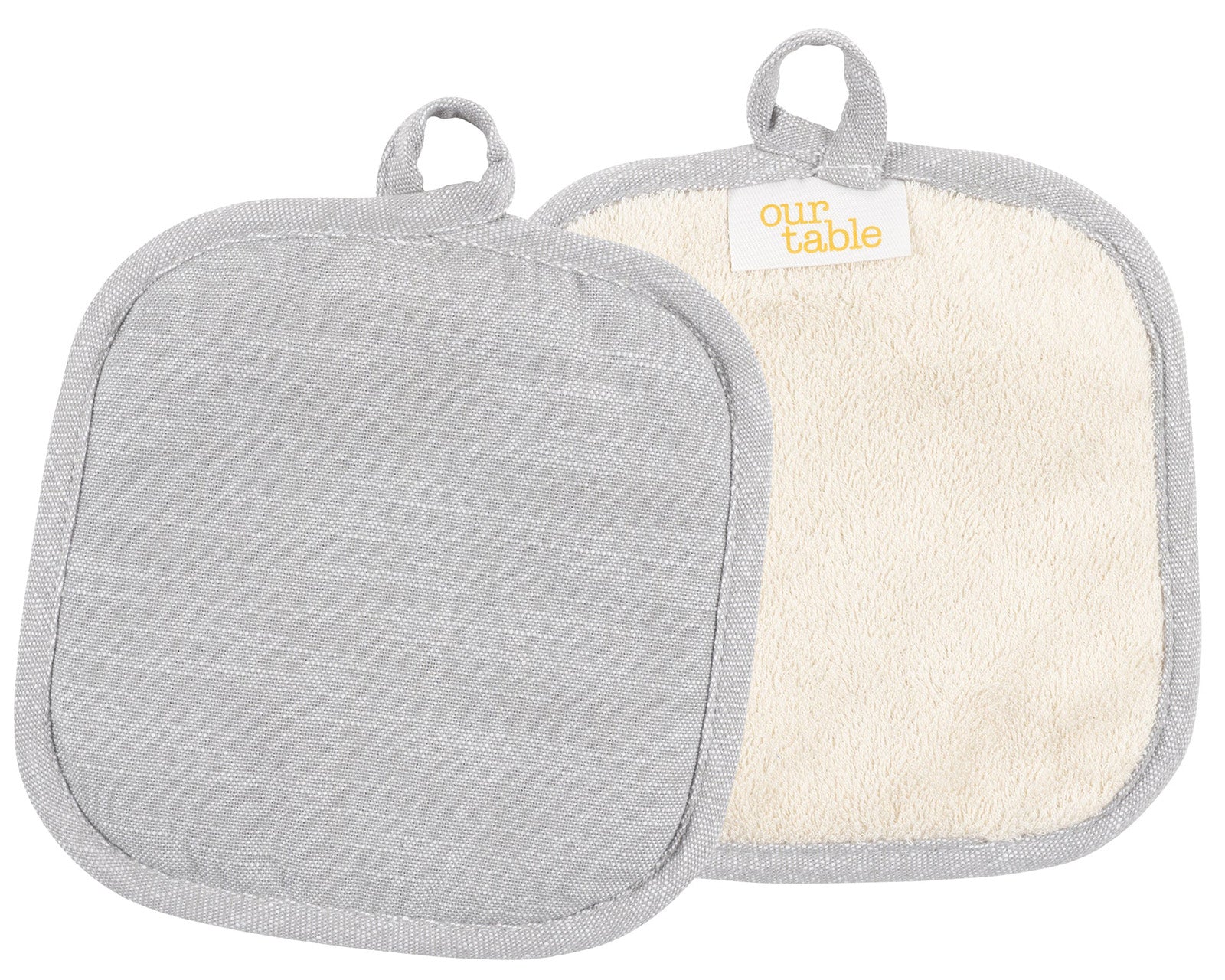 KAF Home Strada Pot Holders, Set of 2, Gray