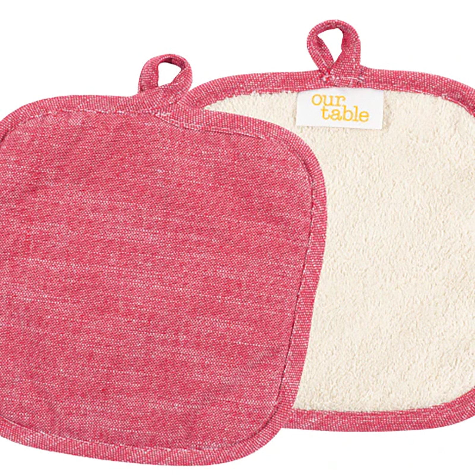KAF Home Strada Pot Holders, Set of 2, Red