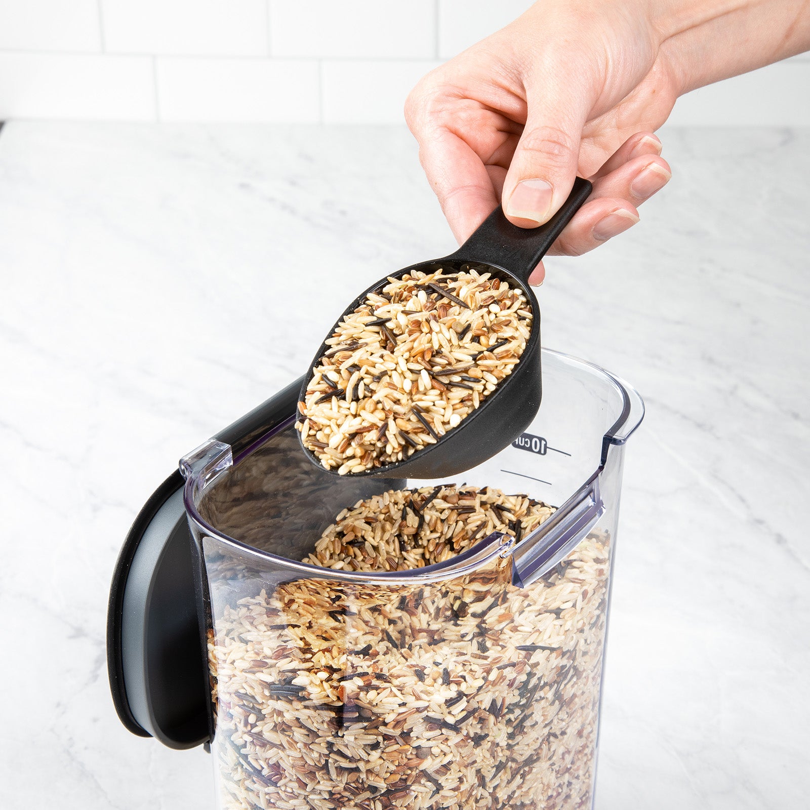 Progressive International ProKeeper+ Airtight Grain Storage Container, Clear Plastic