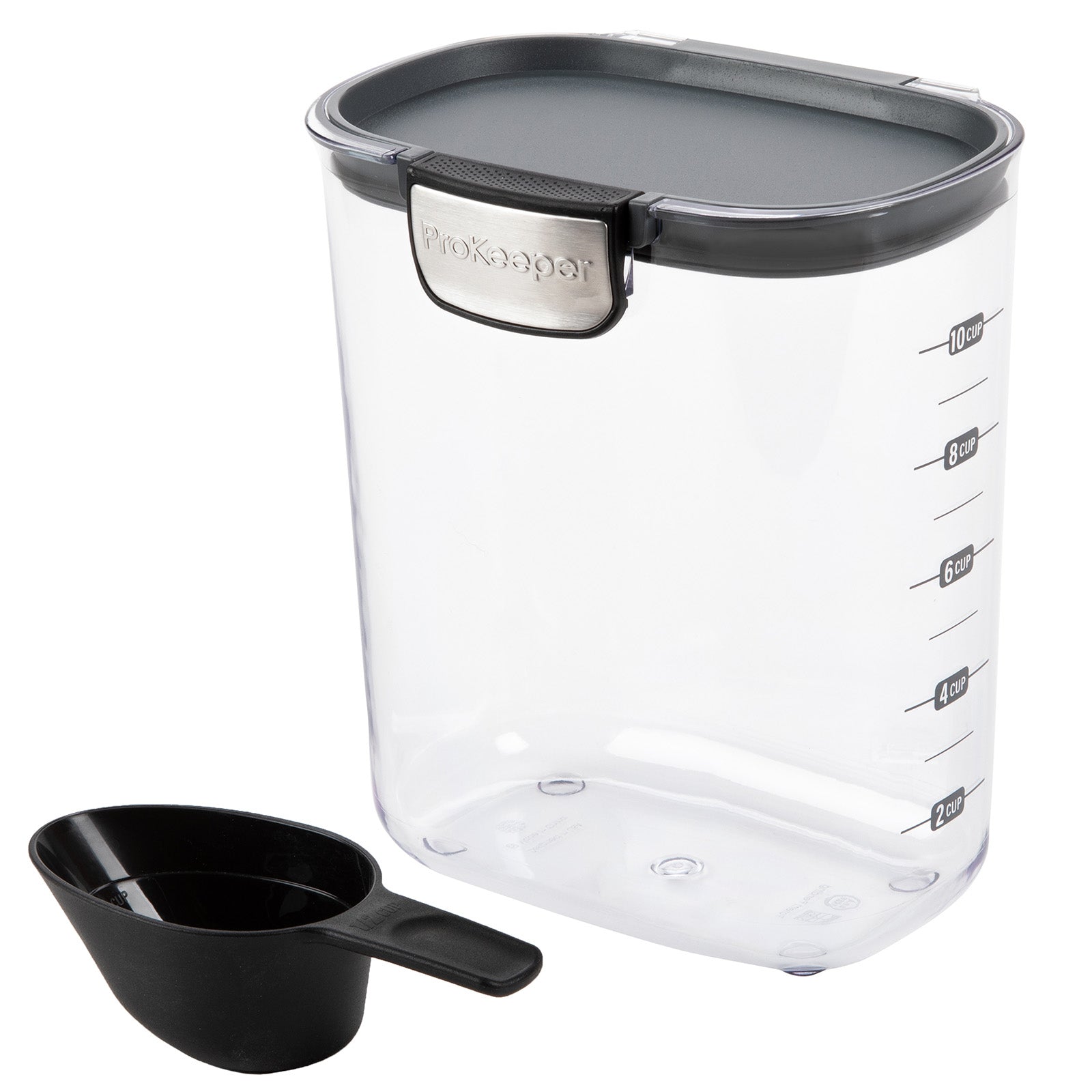 Progressive International ProKeeper+ Airtight Grain Storage Container, Clear Plastic
