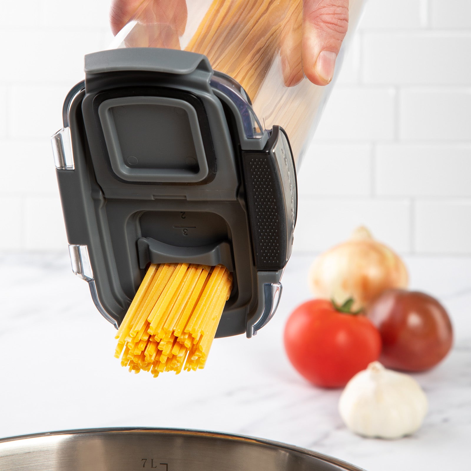 Progressive International ProKeeper+ Airtight Pasta Storage Container, Clear Plastic