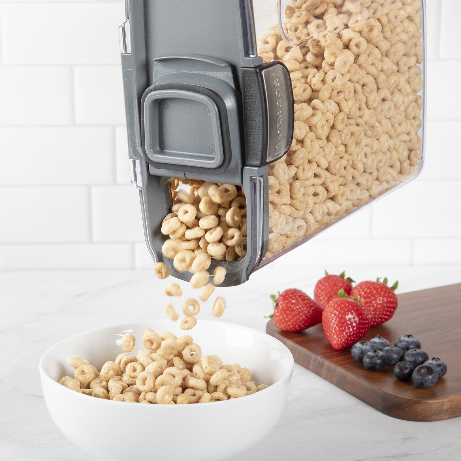 Progressive International ProKeeper+ Airtight Cereal Storage Container, Clear Plastic