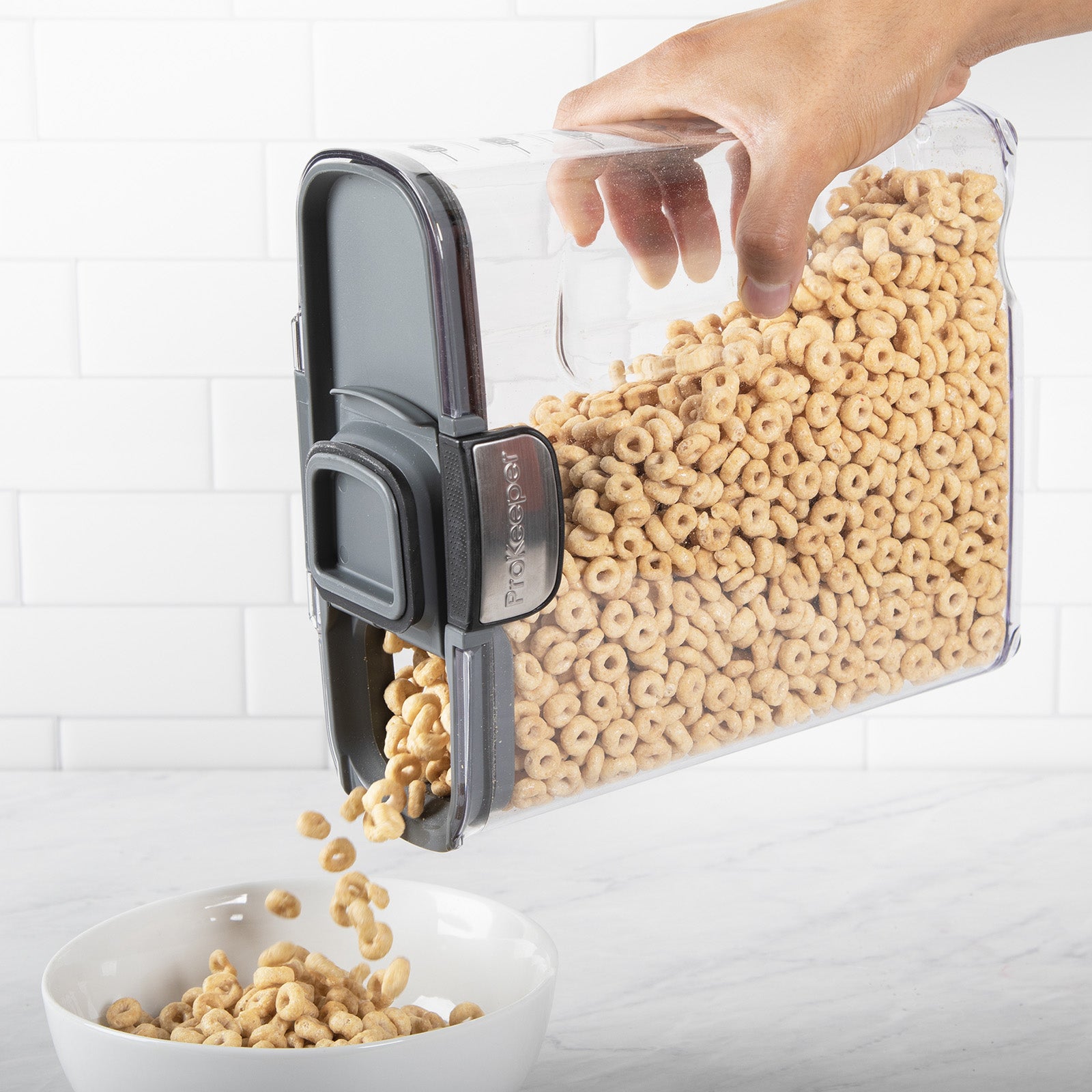 Progressive International ProKeeper+ Airtight Cereal Storage Container, Clear Plastic