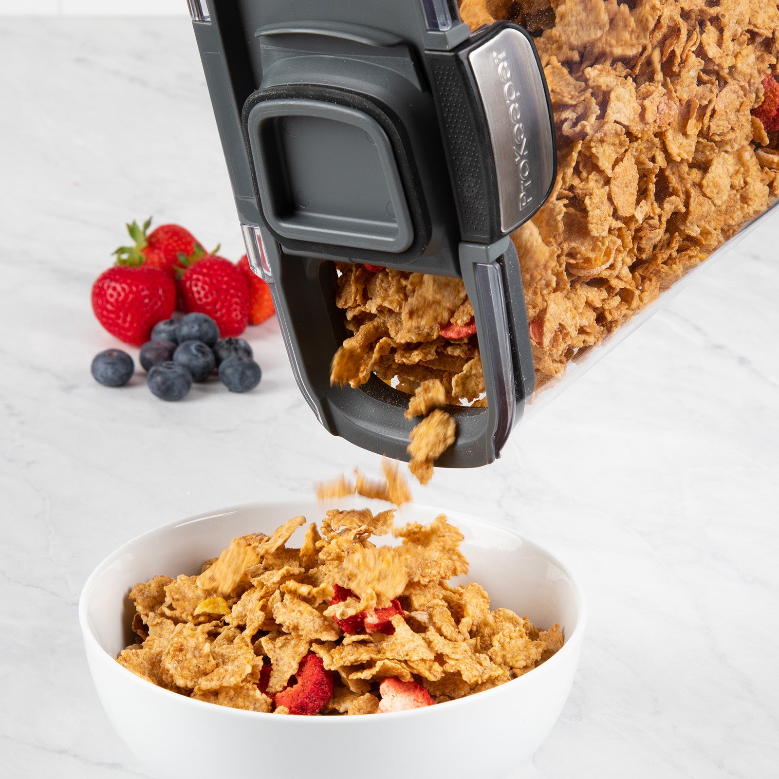 Progressive International ProKeeper+ Airtight Cereal Storage Container, Clear Plastic