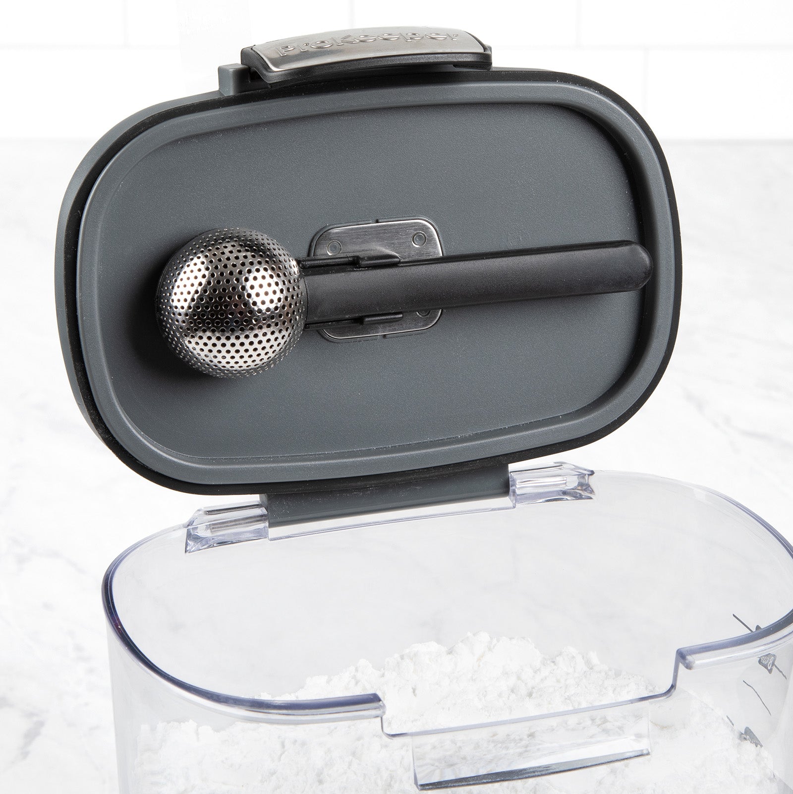 Progressive International ProKeeper+ Airtight Powdered Sugar Storage Container, Clear Plastic