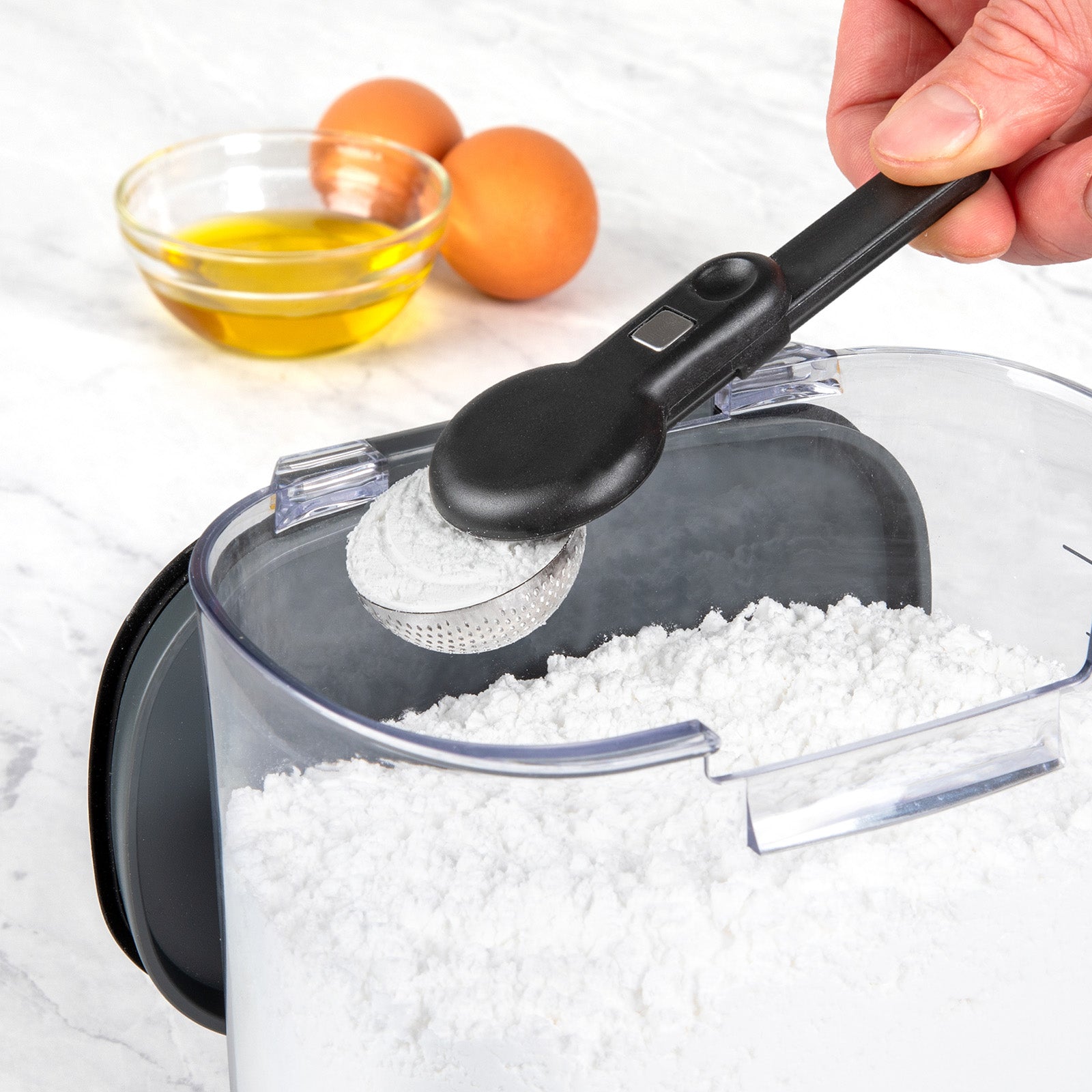 Progressive International ProKeeper+ Airtight Powdered Sugar Storage Container, Clear Plastic